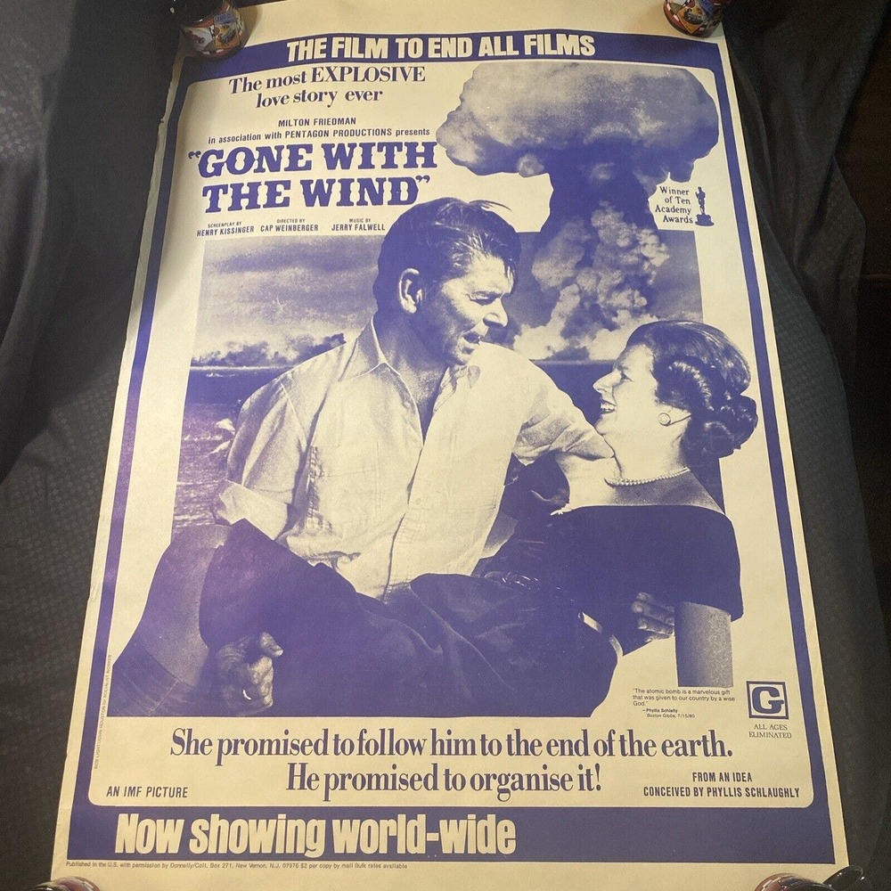 Vintage Socialist Propaganda: "Gone With the Wind" poster Reagan & Thatcher Big